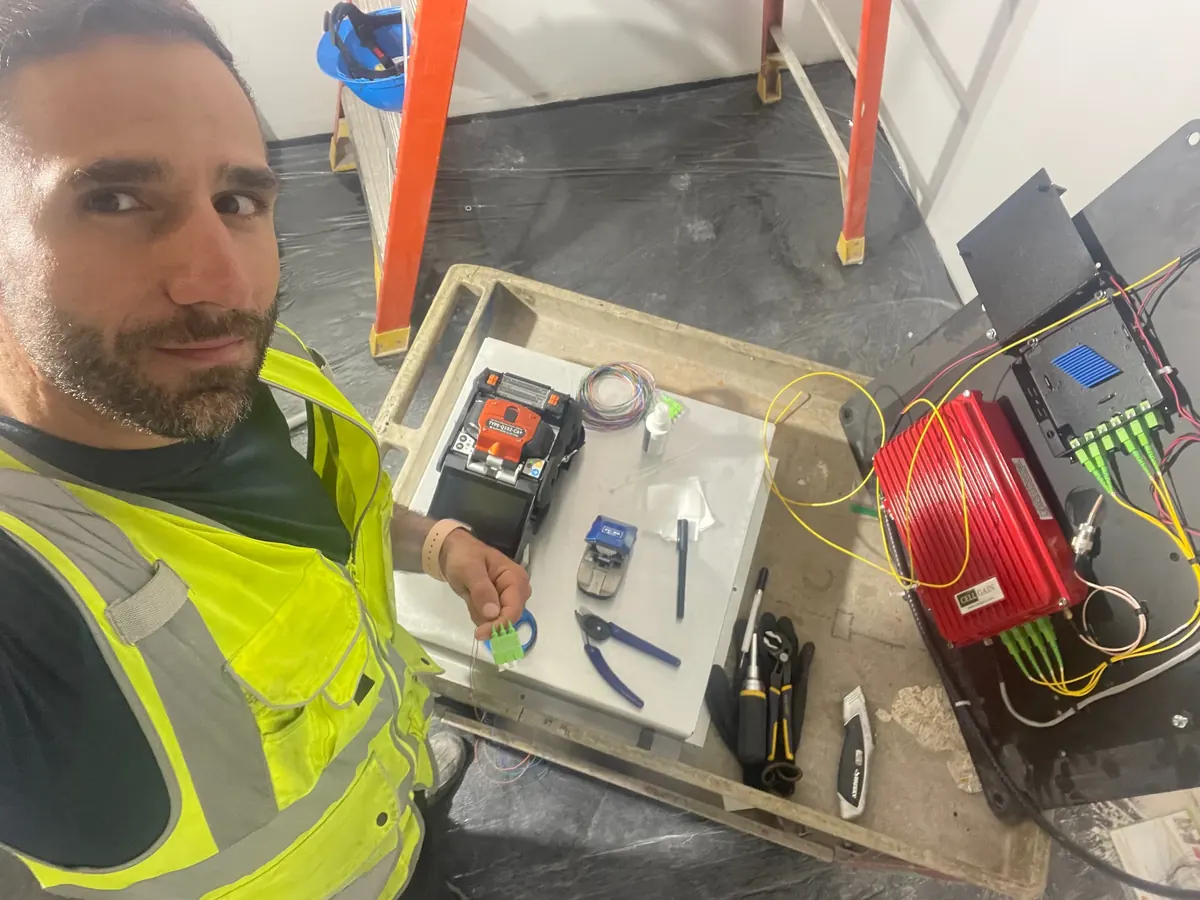 Precision low-voltage and fiber-optic data cabling installation by Berman Electric on a Ronkonkoma NY job site.
